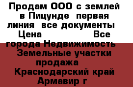 Продам ООО с землей в Пицунде, первая линия, все документы › Цена ­ 9 000 000 - Все города Недвижимость » Земельные участки продажа   . Краснодарский край,Армавир г.